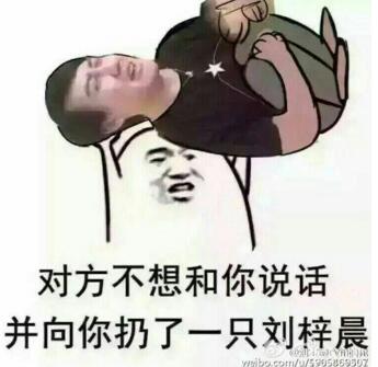 对方不想和你说话并向你扔了一只刘梓晨