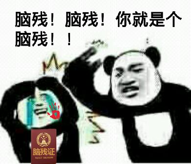 脑残！脑残！你就是个脑残！！脑残证