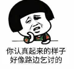 你认真起来的样子好像路边乞讨的