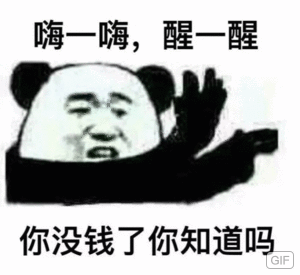 嗨一嗨，醒一醒你没钱了你知道吗GIF