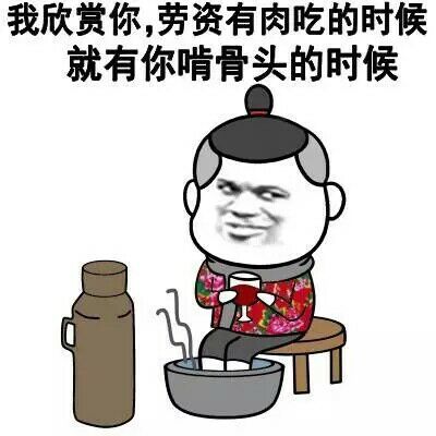 我欣赏你劳资有肉吃的时候就有你啃骨头的时候