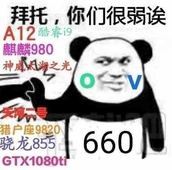 拜托，你们很弱诶A12酷睿9鹿其980神威之光ov跳龙85660GTX1080ti