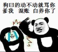 狗曰的动不动就骂你爹我混账白养你了