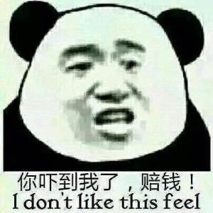 你吓到我了，赔钱！I dont like this feel