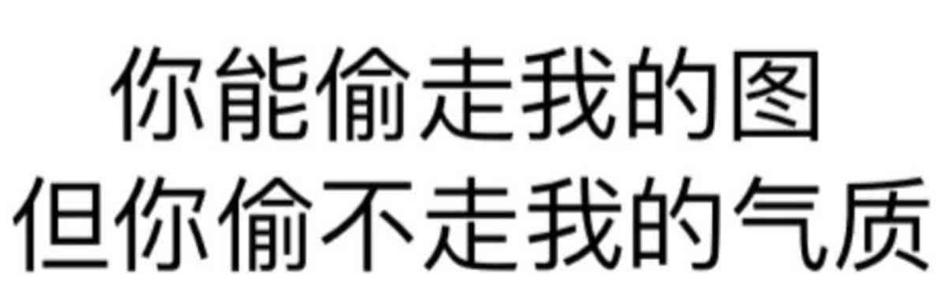 你能偷走我的图但你偷不走我的气质