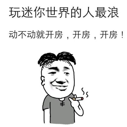 玩迷你世界的人最浪动不动就开房；开房；开房！