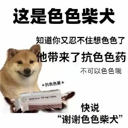 这是色色柴犬知道你又忍不住想色色了他带来了抗色色药不可以色色哦抗色色藥AAndrocur 50 mg Tablet 快说“谢谢色色柴犬”