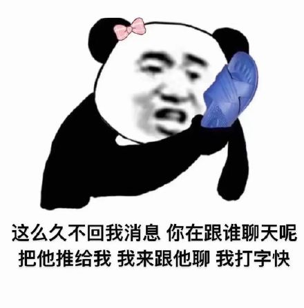 这么久不回我消息你在跟谁聊天呢把他推给我我来跟他聊我打字快