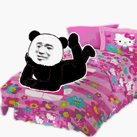 熊猫头躺床上表情包