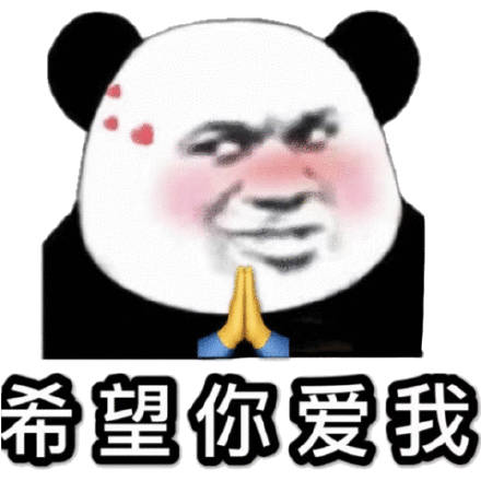 希望你爱我(熊猫头表情包)
