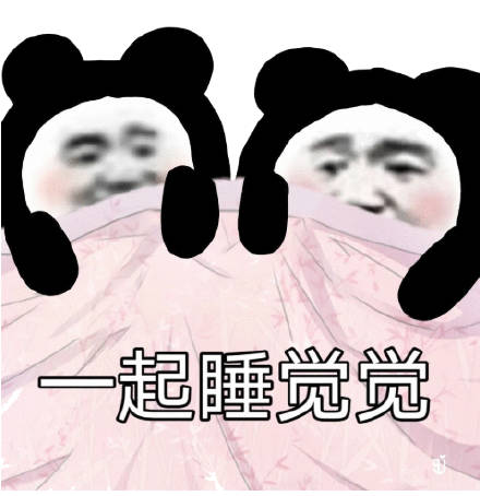 一起睡觉觉(熊猫头表情包)