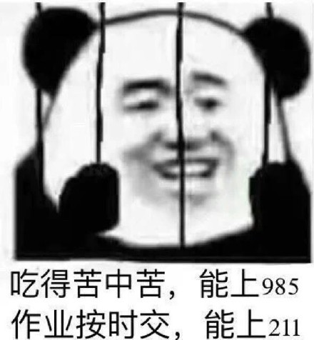 吃得苦中苦,能上985作业按时交,能上211