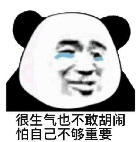 很生气也不敢胡闹，怕自己不够重要（流泪熊猫头表情包）