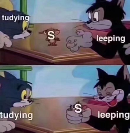 sleeping vs studying （睡觉战胜学习）