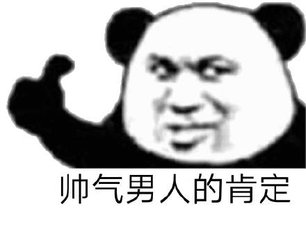 帅气男人的肯定(熊猫头大拇指)