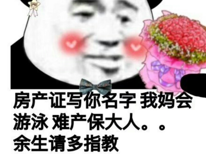 房产证写你名字，我妈会游泳，难产保大人。。余生请多指教