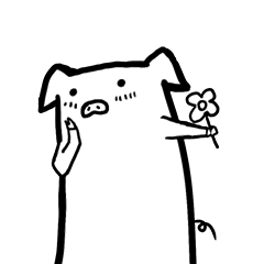 可爱的黑白色魔性小方猪qq表情大全 发射一枚黑白色魔性小方猪