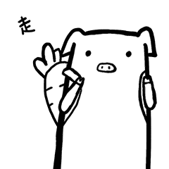 可爱的黑白色魔性小方猪qq表情大全 发射一枚黑白色魔性小方猪