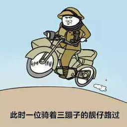 此时一位骑着三蹦子的靓仔路过