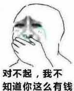 对不起，我不知道你这么有钱