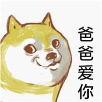 手绘带字斜眼柴犬表情包卡通 爸爸爱你么么哒