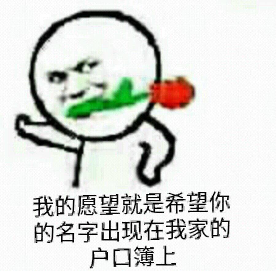 我的愿望就是希望你的名字出现在我家的户口簿上