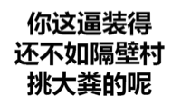 你这逼装的还不如隔壁村挑大粪的呢！