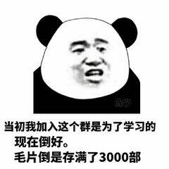 当初我加入这个群是为了学习的现在倒好。毛片倒是存满了3000部