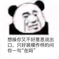 想操你又不好意思说出口，只好装模作样的问你一句“在吗”