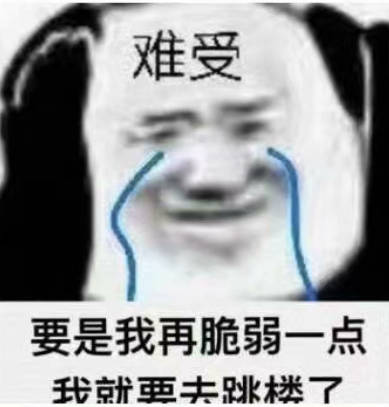 难受，要是我再脆弱一点我就更去跳楼了