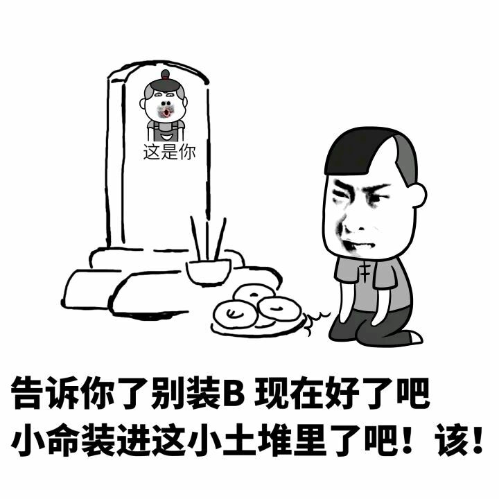 告诉你了别装B，现在好了吧，小命装进这小土堆里了吧！该！