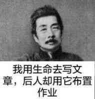 我用生命去写文章，后人却用它布置作业