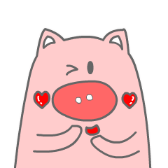桃心猪宝宝表情包gif可爱 超萌桃心猪宝宝动态表情包