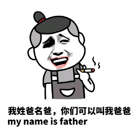 我姓爸名爸，你们可以叫我爸爸，my name is father