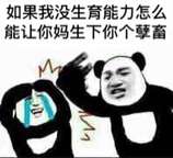 如果我没生育能力，怎么能让你妈等一下你个孽畜！（熊猫人打人表情）