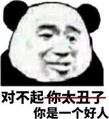 对不起，你太丑了，是一个好人