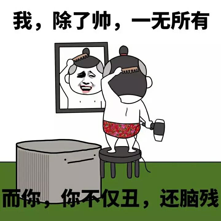 我除了帅，一无所有，而你，你不仅丑，还脑残