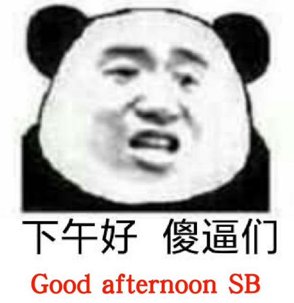 下午好，傻逼们