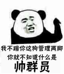 我不踹你这狗管理两脚，你就不知道什么是帅群员