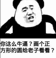 你这么牛逼？画个正方形的圆给老子看看？（熊猫人）