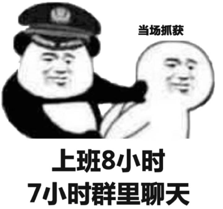 当场抓获，上班8小时7小时群里聊天