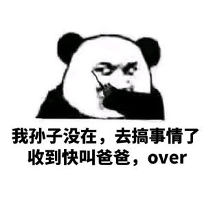 我孙子没在，去搞事情了收到快叫爸爸，over