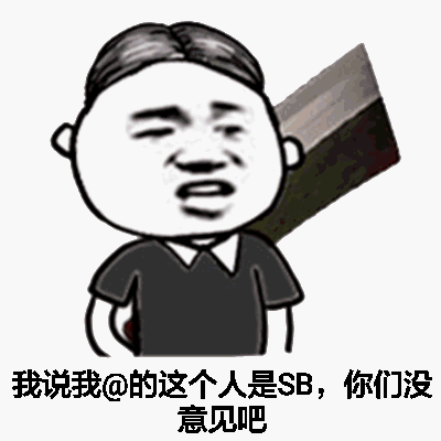 我说我@的这个人是SB，你们没意见吗？