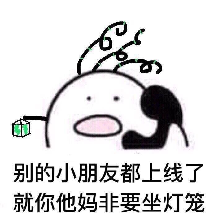 别的小朋友都上线了，就你他妈非要坐灯笼