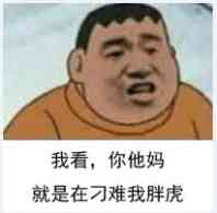 我看，你他妈就是在刁难我胖虎！