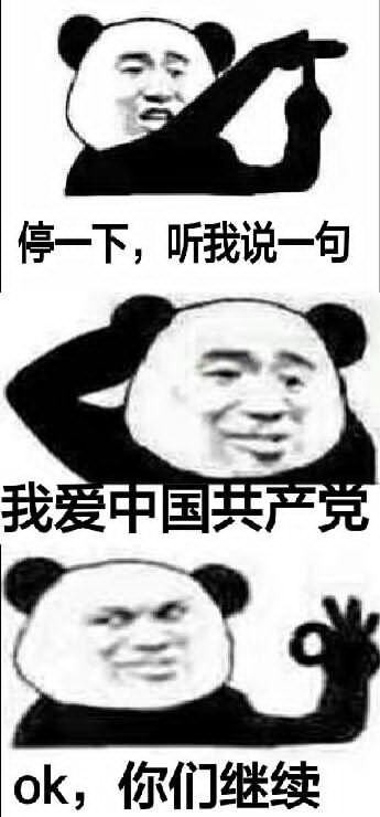 停一下，听我说一句我爱中国严党。ok，你们继续