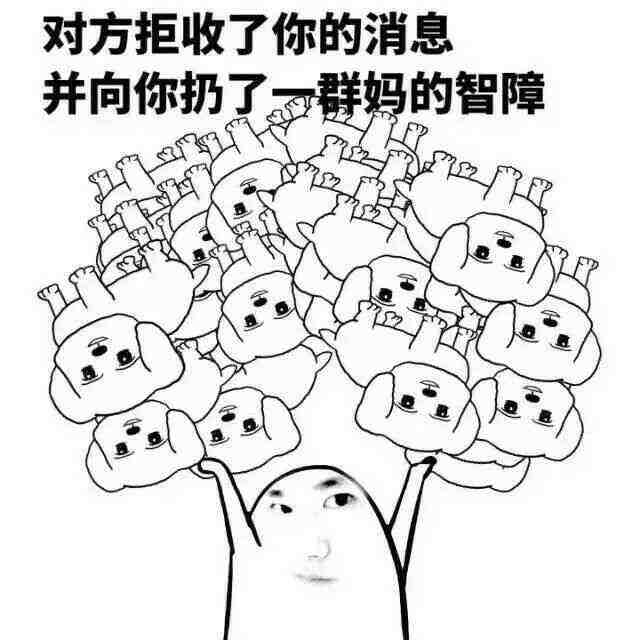 对方拒收了你的消息并向你扔了群妈的智障