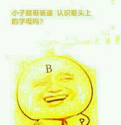 小子跟哥装逼 认识哥头上的字母吗？ B