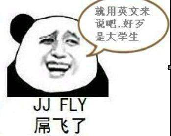 屌飞了就用英文来说吧好歹是大学生 JJ fly