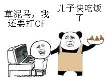 儿子快吃饭了（翔）草泥马，我还要打CF